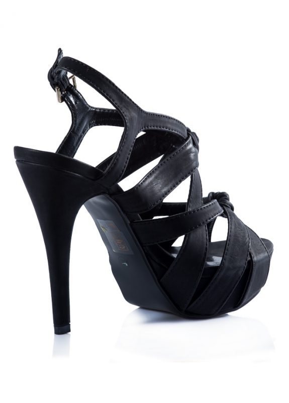 Siyah Nubuk Platform Topuklu Sandalet 3